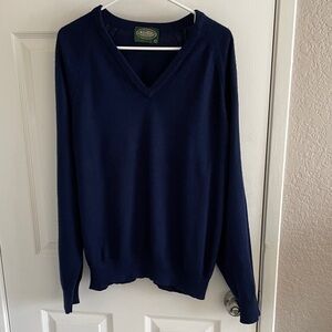 John Woodhead Ltd Men’s Navy V-Neck Sweater L